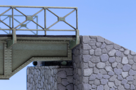 JW 19109 Trogbrug metaal met landhoofden HO