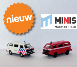 MIS-LC 4354 VW T3 Politie/brandweer NL set van 2 stuks 1:160