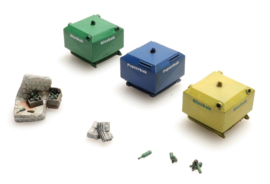 387 458 Set 3 afvalcomntainers HO 1:87