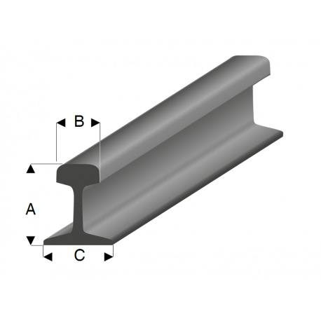 grijs (staal) railprofiel (laadgoed) HO 460-52