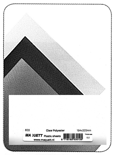 plaat (194 x 320 mm) helder polyester 603-05