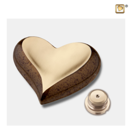 K615 Heart Keepsake Urn Speckled Auburn & Bru Gold, 0,04 liter,  LoveUrns