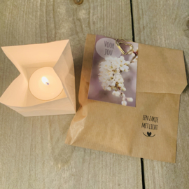 Candle bag -Voor jou-  , zakje met licht