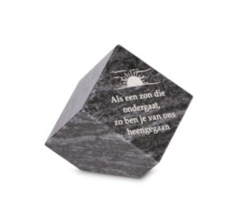 Massief blok (zon) met eigen tekst | 9x9x9cm
