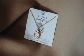 Geboortebloem ketting Oktober - goud
