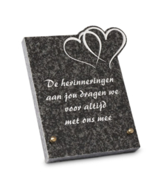 Monument 17x21 cm  (harten) met eigen tekst