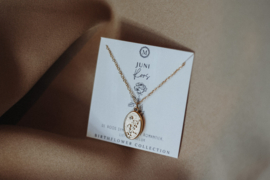 Geboortebloem ketting Juni - goud