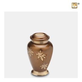 K241 Classic Falling Leaves Urn, Bronze & Bru Gold, 0.055 liter, LoveUrns