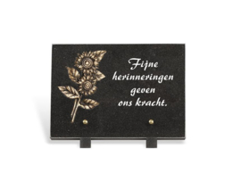 Bronzen zonnebloemen Monument  18x25cm  en met eigen tekst