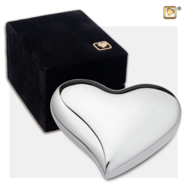 K603 Heart Keepsake Urn Pol Silver, 0,05 liter, LoveUrns