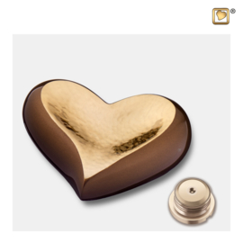 K610 Heart Keepsake Urn Bronze & Hmd Gold,0,04 liter,  LoveUrns
