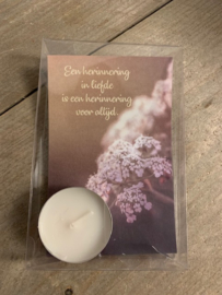 Een herinnering in liefde....   - Kaart met lichtje