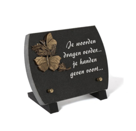 Bronzen vlinders Monument 15x20  en met eigen tekst