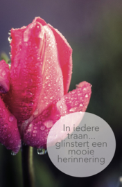 In iedere traan, glinstert een mooie herinnering - kadolabel