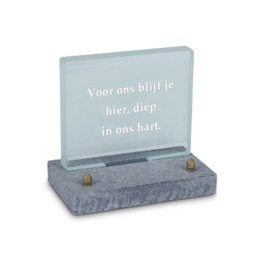 Monument Glas, 10x12 cm  met eigen tekst