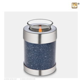 T663, Tealight Urn Speckled, Indigo & Bru Pewter, 0.450 Liter, LoveUrns