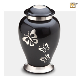 A240 Classic butterfly Urn,Midnight & Bru Pewter, 3.2 liter, LoveUrns