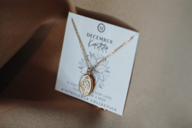 Geboortebloem ketting December - goud