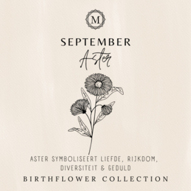 Geboortebloem ketting September - zilver