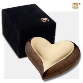 K615 Heart Keepsake Urn Speckled Auburn & Bru Gold, 0,04 liter,  LoveUrns