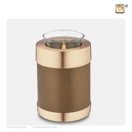 T651, Tealight Urn,Bronze & Bru Gold, 0.450 Liter, LoveUrns