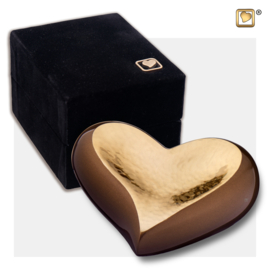 K610 Heart Keepsake Urn Bronze & Hmd Gold,0,04 liter,  LoveUrns