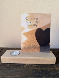 Door de liefde...  met houten houder en waxinelichtje