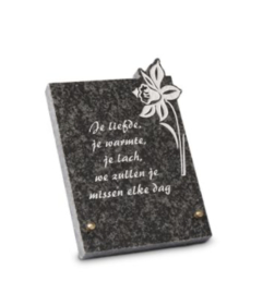 Monument 17x21 cm  (narcis)  met eigen tekst