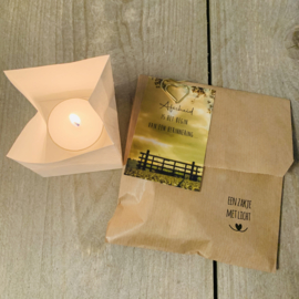 Candle bag -Afscheid... begin herinnering-   , zakje met licht