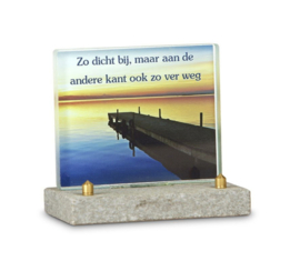 Monument Glas, steiger, 10x12 cm  met eigen tekst