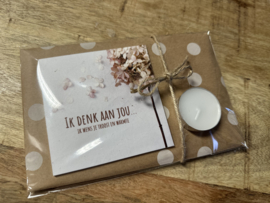 Giftset “ik denk aan jou”, ik wens je troost en warmte