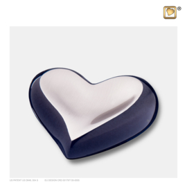 K611 Heart Keepsake Urn Midnight & Bru Pewter, 0,04 liter,  LoveUrns