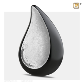 P582 TearDrop Black & HMD Silver, 0.4 liter, LoveUrns