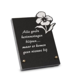 Monument 17x21 cm  (viooltje)  met eigen tekst