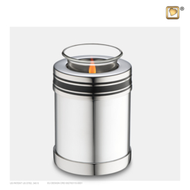 T669, Artdeco Tealight Urn,Pol Silver, 0.450 Liter, LoveUrns