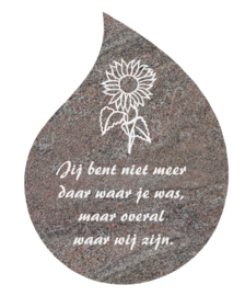 Traan 12x12 cm (zonnebloem) met eigen tekst