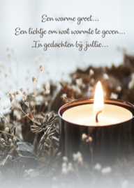 kerstkaart, Warme groet... in gedachten bij jullie...