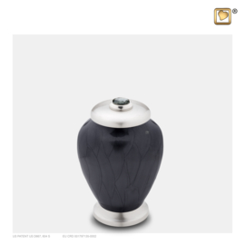 K523 Simplicity urn, Pearl Midnight & Bru Pewter w/Swarovski,  0.075 Liter, LoveUrns