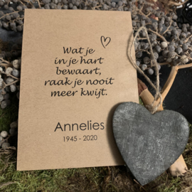 10x Kraft zakje met hart, Gepersonaliseerd (minimale afname 10 stuks)