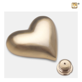 K600 Heart Keepsake Urn Bru Gold, 0,05 liter, LoveUrns