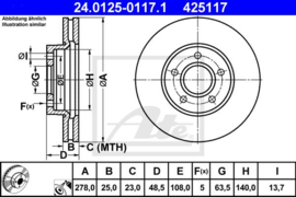 Remschijven  set Ford C-Max/ Focus II/Focus II Wagon/Focus II C+C/Focus C-Max/Volvo C30/C70/S40/V50