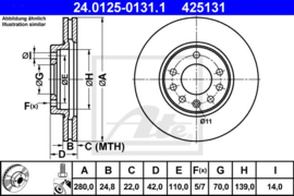 Remschijven set Opel Astra G/Astra G Caravan/Astra H GTC/Astra H/Astra H SW/Astra H Twin Top/