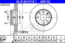 Remschijven set Daewoo / Chevrolet Aveo/Kalos/Lanos/Nexia/Ascona C/ Astra F/ Astra F Caravan/Combo/Corsa A/Corsa B