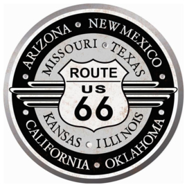 Metal sign States of Route 66