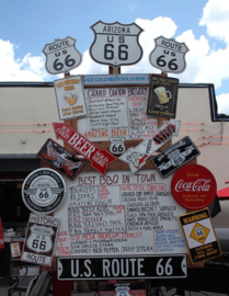 Metal sign States of Route 66