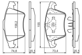 Bosch Remblokken set VW VOLKSWAGEN TRANSPORTER T5 T6  TDI