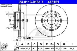 Remschijven set Opel Ascona C/Astra F/Astra F Caravan/Combo/Corsa A/Corsa A TR/Corsa B/Kadett D/Kadett D Caravan/Kadett E