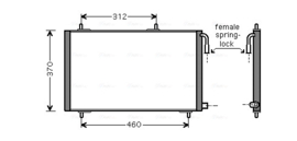 AVA PE5257 airco condensor Peugeot 206