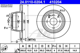 Remschijven set Opel Astra F/Astra F Caravan/Vectra A/Vauxhall Astra Mk3/Cavalier 3