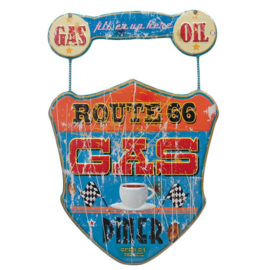 Metal sign Route 66 - Gas, Oil and Diner